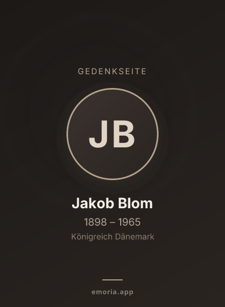 Gedenkportrait von Jakob Blom