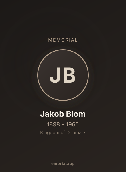 Memorial portrait of Jakob Blom