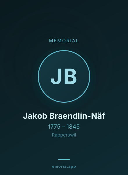 Memorial portrait of Jakob Braendlin-Näf