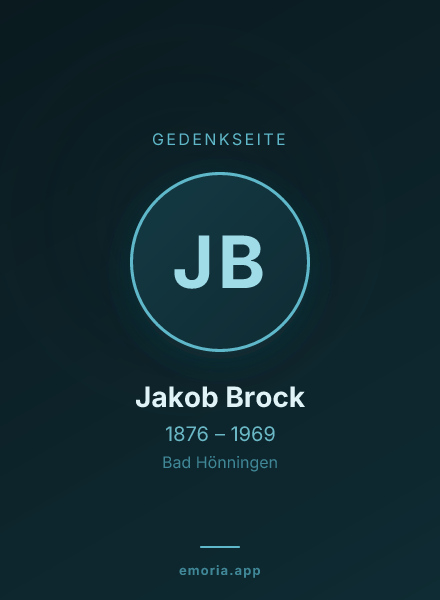 Gedenkportrait von Jakob Brock