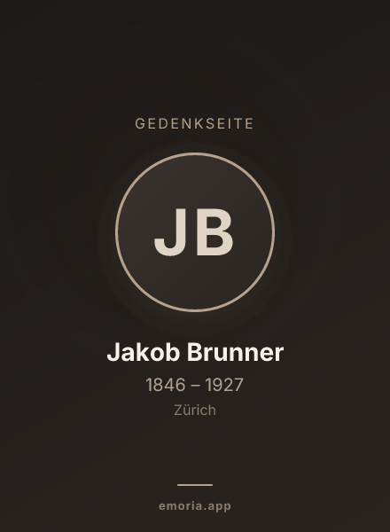 Gedenkportrait von Jakob Brunner