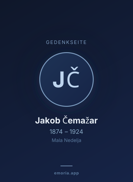 Gedenkportrait von Jakob Čemažar