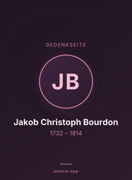 Gedenkportrait von Jakob Christoph Bourdon