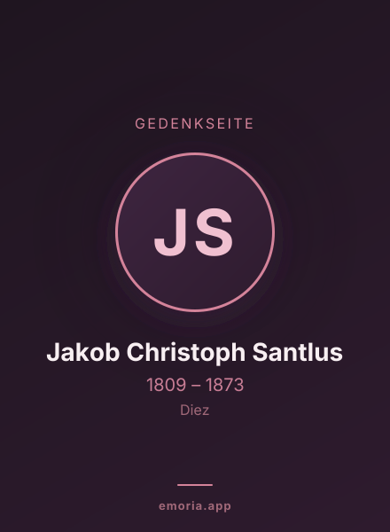 Gedenkportrait von Jakob Christoph Santlus