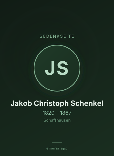 Gedenkportrait von Jakob Christoph Schenkel