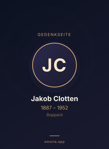 Gedenkportrait von Jakob Clotten