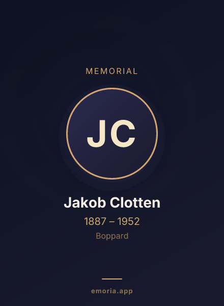 Memorial portrait of Jakob Clotten