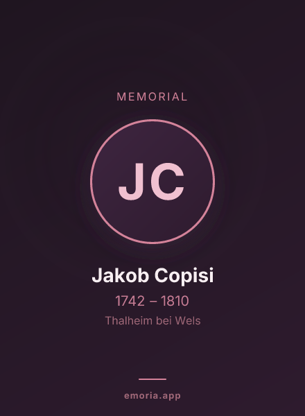 Memorial portrait of Jakob Copisi