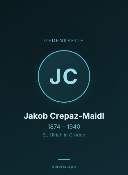 Gedenkportrait von Jakob Crepaz-Maidl