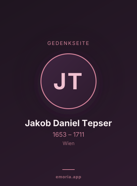 Gedenkportrait von Jakob Daniel Tepser