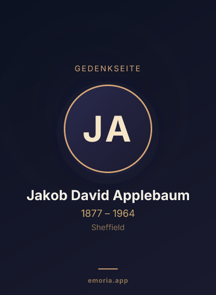 Gedenkportrait von Jakob David Applebaum