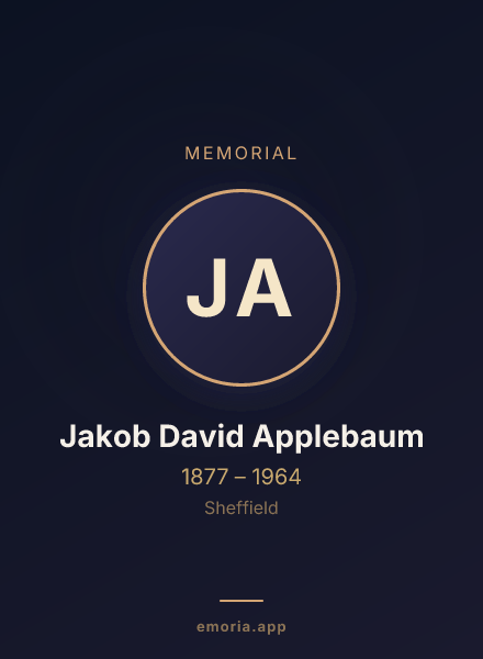 Memorial portrait of Jakob David Applebaum