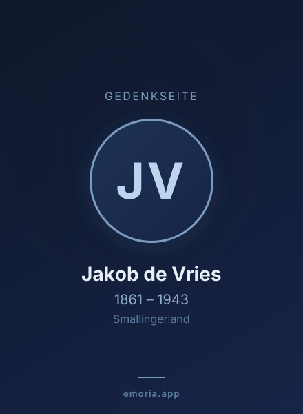 Gedenkportrait von Jakob de Vries