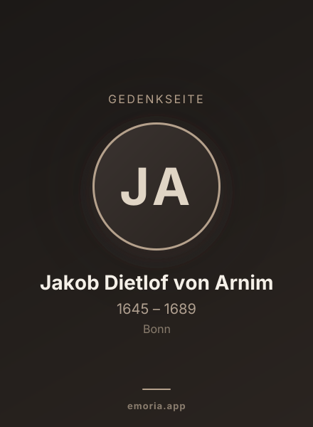 Gedenkportrait von Jakob Dietlof von Arnim