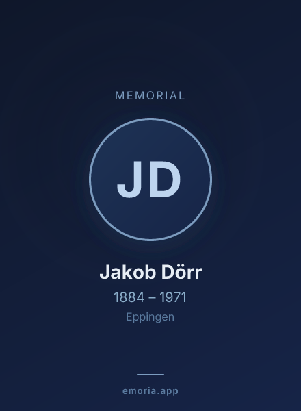Memorial portrait of Jakob Dörr
