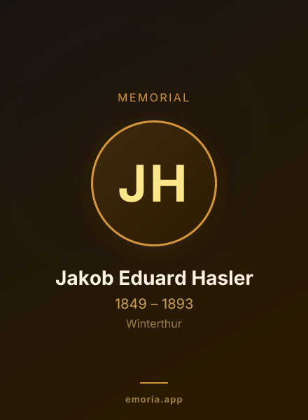 Memorial portrait of Jakob Eduard Hasler