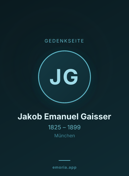 Gedenkportrait von Jakob Emanuel Gaisser