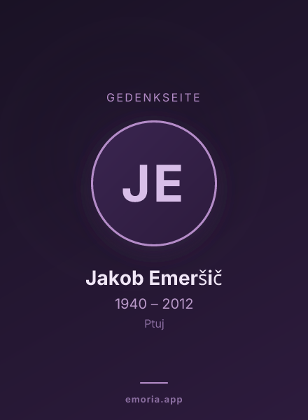Gedenkportrait von Jakob Emeršič