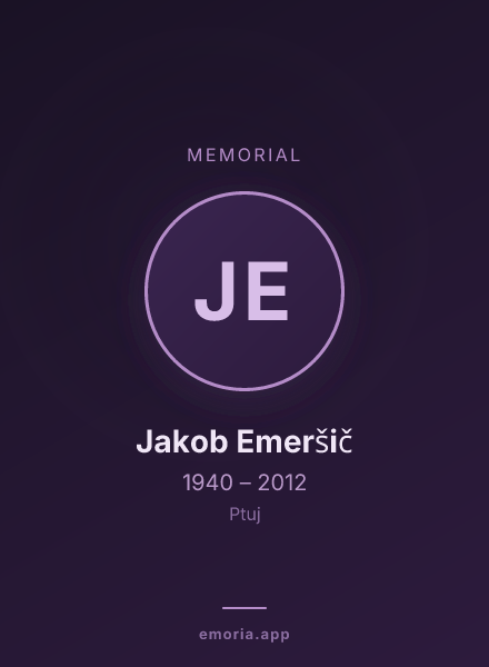 Memorial portrait of Jakob Emeršič