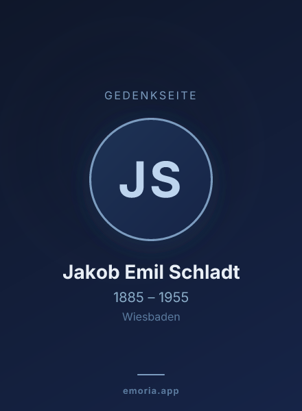 Gedenkportrait von Jakob Emil Schladt