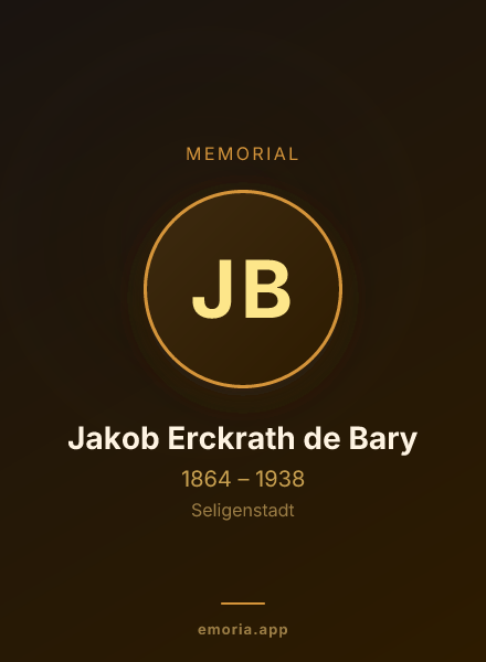 Memorial portrait of Jakob Erckrath de Bary