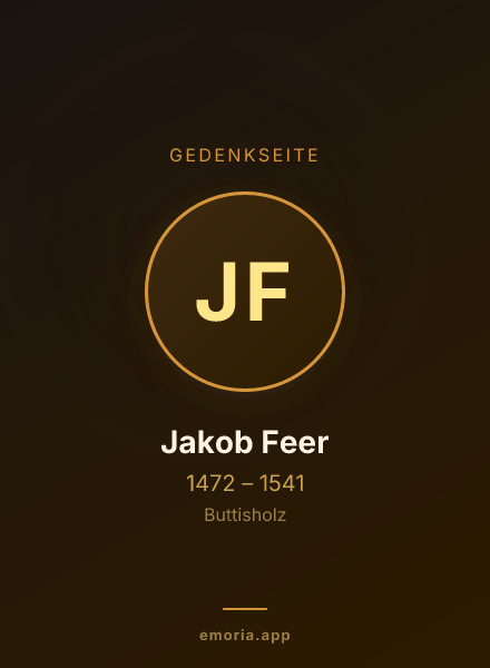 Gedenkportrait von Jakob Feer