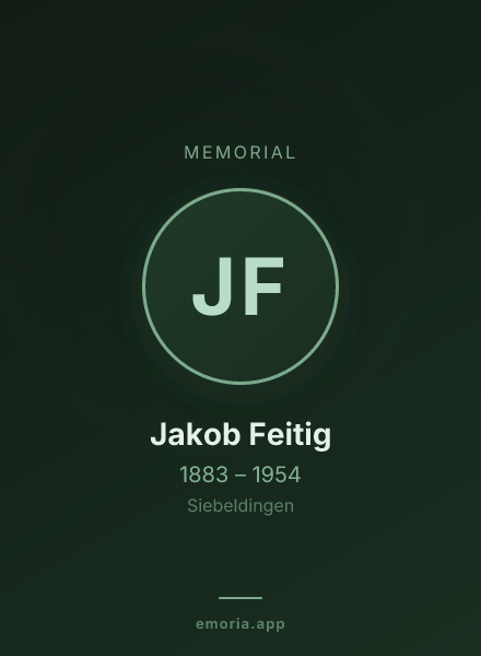 Memorial portrait of Jakob Feitig