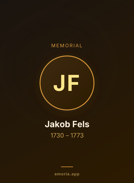 Memorial portrait of Jakob Fels