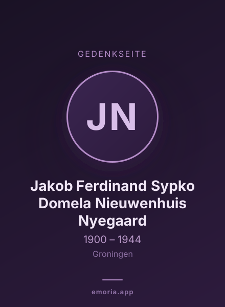 Gedenkportrait von Jakob Ferdinand Sypko Domela Nieuwenhuis Nyegaard