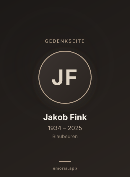 Gedenkportrait von Jakob Fink