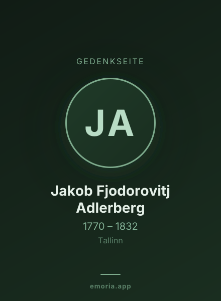 Gedenkportrait von Jakob Fjodorovitj Adlerberg
