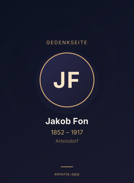 Gedenkportrait von Jakob Fon