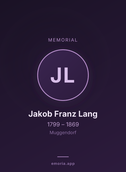 Memorial portrait of Jakob Franz Lang