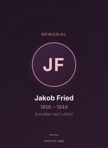 Memorial portrait of Jakob Fried
