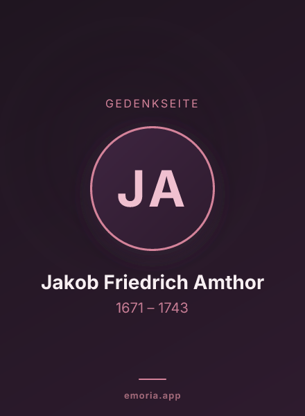 Gedenkportrait von Jakob Friedrich Amthor