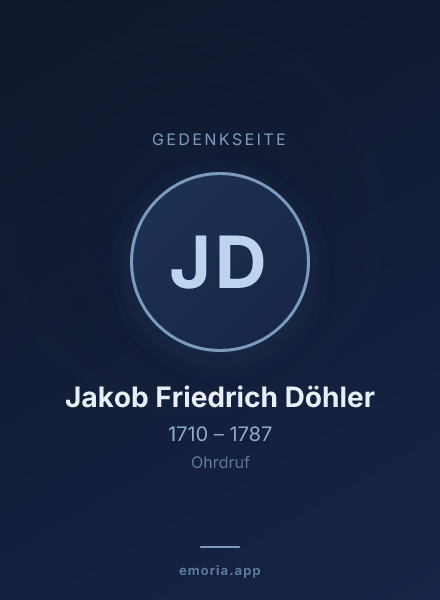 Gedenkportrait von Jakob Friedrich Döhler