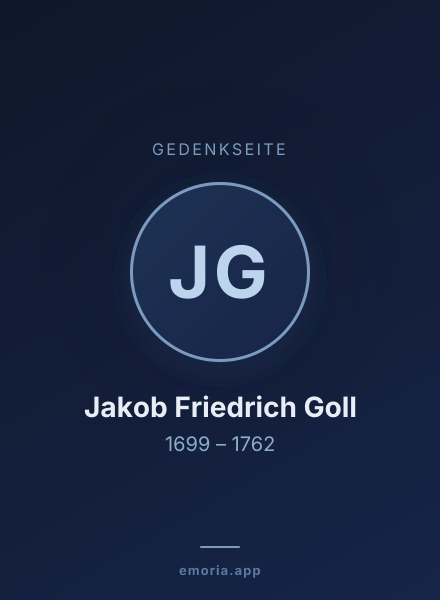 Gedenkportrait von Jakob Friedrich Goll
