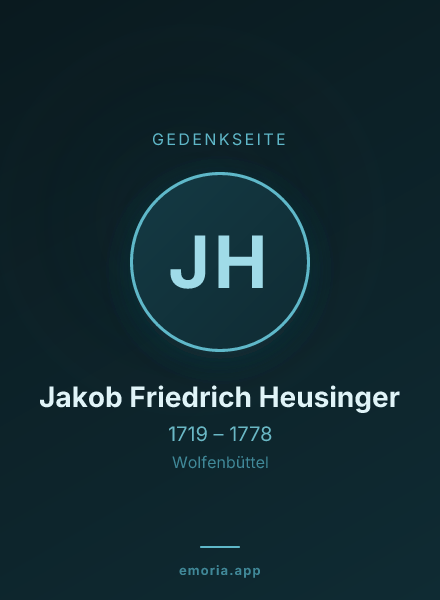 Gedenkportrait von Jakob Friedrich Heusinger