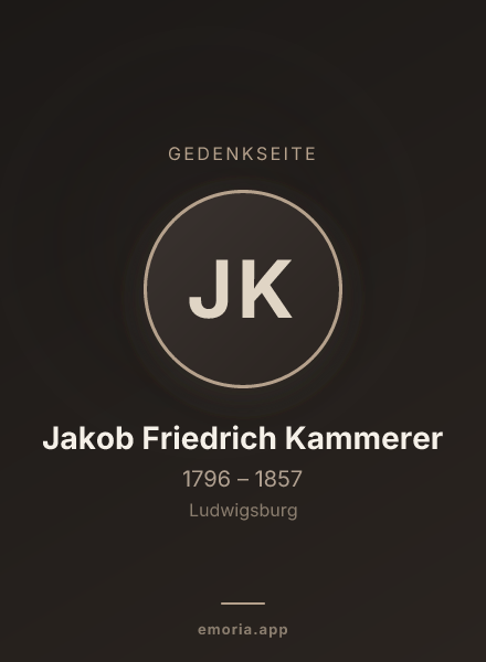 Gedenkportrait von Jakob Friedrich Kammerer