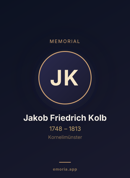 Memorial portrait of Jakob Friedrich Kolb