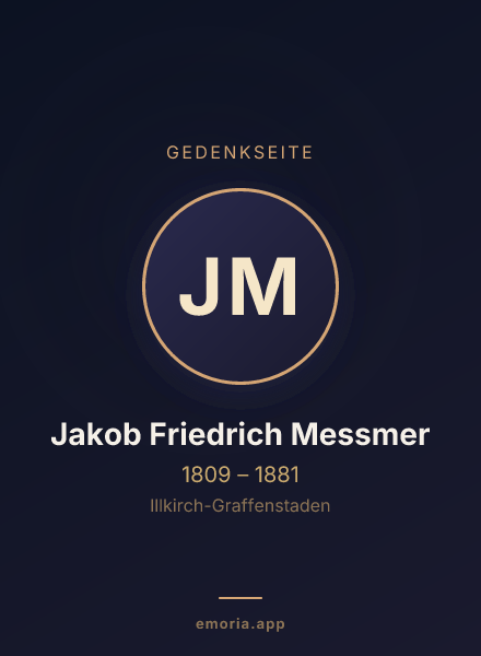 Gedenkportrait von Jakob Friedrich Messmer