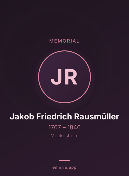 Memorial portrait of Jakob Friedrich Rausmüller