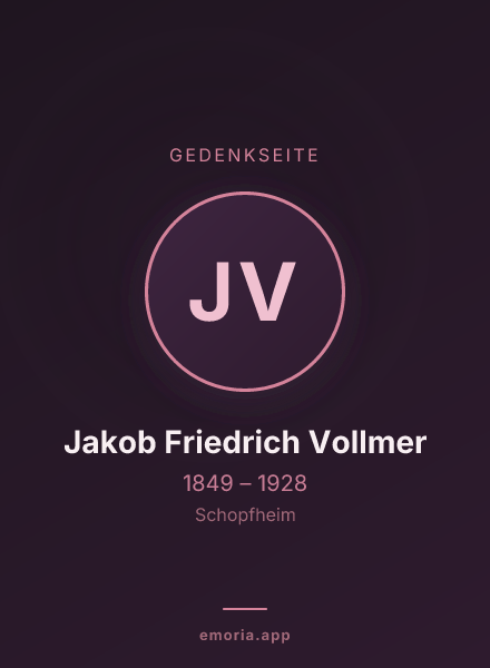Gedenkportrait von Jakob Friedrich Vollmer