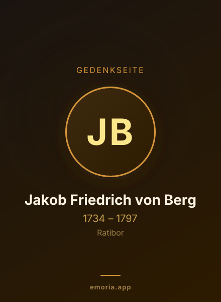 Gedenkportrait von Jakob Friedrich von Berg