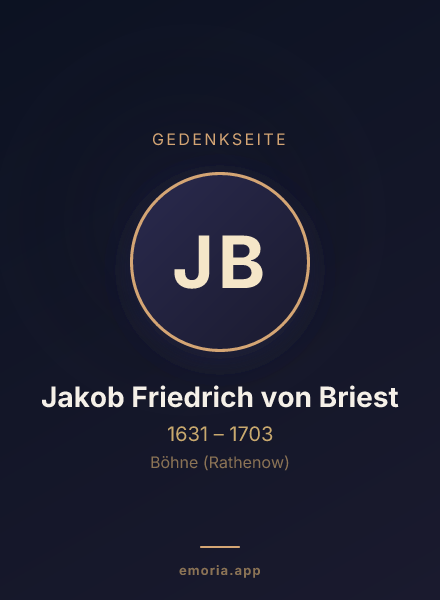Gedenkportrait von Jakob Friedrich von Briest