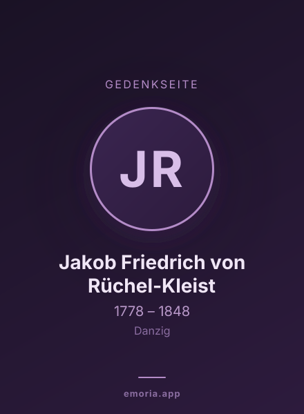 Gedenkportrait von Jakob Friedrich von Rüchel-Kleist