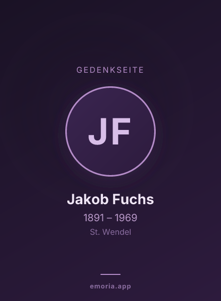 Gedenkportrait von Jakob Fuchs