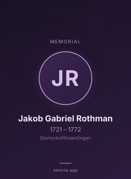 Memorial portrait of Jakob Gabriel Rothman
