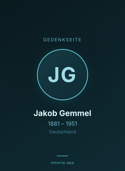 Gedenkportrait von Jakob Gemmel