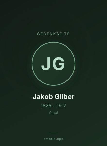Gedenkportrait von Jakob Gliber